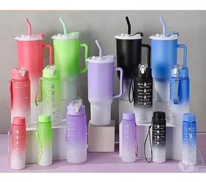 Diversos - Fotos para Kit 3 Garrafa Copo Agua Squeeze