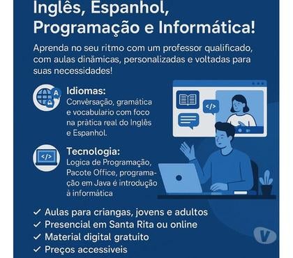 Professores particulares - Fotos para InglêsEspanholProgramaçao e informatica
