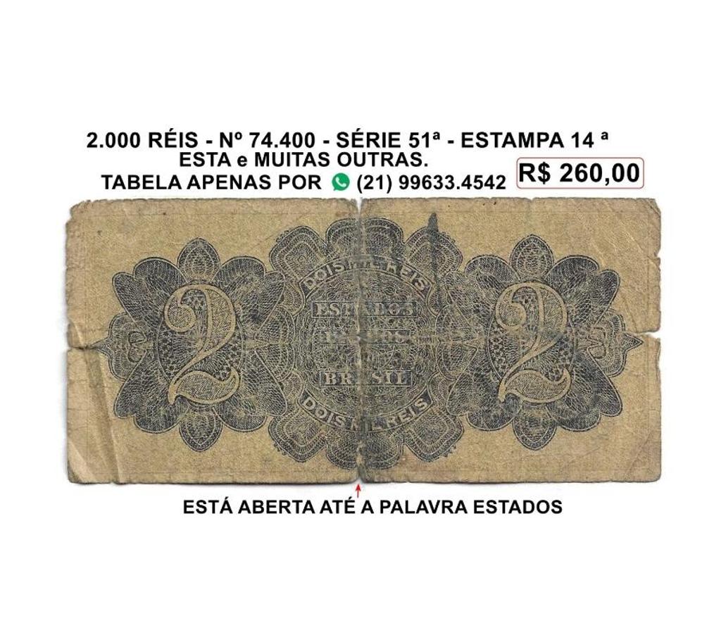 Colecionadores Niteroi RJ - Fotos para 2.000 réis - cédula nº 74.440