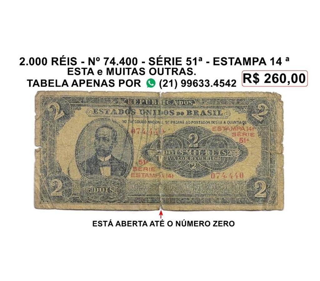 Colecionadores Niteroi RJ - Fotos para 2.000 réis - cédula nº 74.440