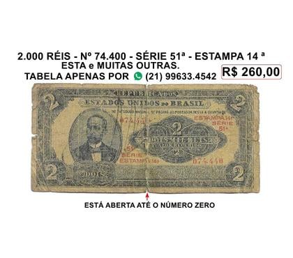 Colecionadores - Fotos para 2.000 réis - cédula nº 74.440