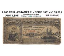 Cédula de 2.000 réis. Ano 1.891- nº 33.805