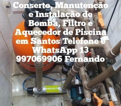Reparo - Conserto - Reforma - Fotos para Instalação de aquecedor elétrico para piscina em Santos