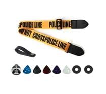 Correia Alça Police Line Guitarra Baixo + Box 5 Palhetas