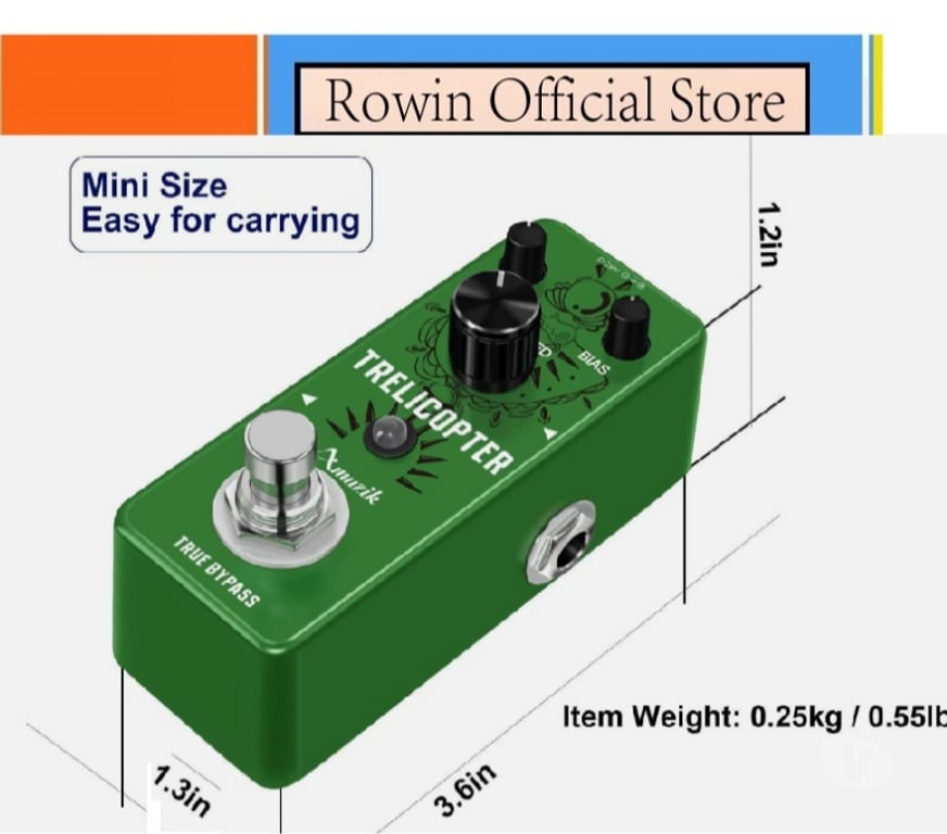 Instrumentos musicais Sao Paulo SP Cachoeirinha, São Paulo - Fotos para Pedal Rowin Trelicopter Classic Tremolo Amuzik Design