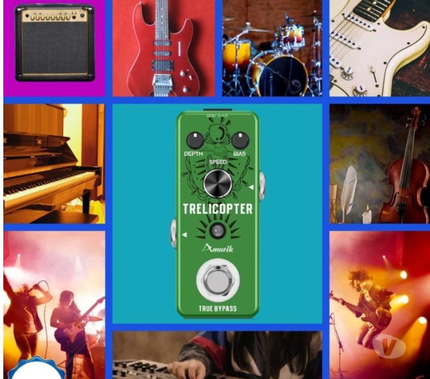 Instrumentos musicais Sao Paulo SP Cachoeirinha, São Paulo - Fotos para Pedal Rowin Trelicopter Classic Tremolo Amuzik Design