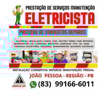 ELETRICISTA REPAROS MANUTENÇÃO (83) 99166-6011