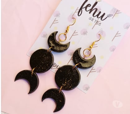 Roupas e Acessórios - Fotos para Brinco Triluna ✨🌙 Acessórios Artesanais