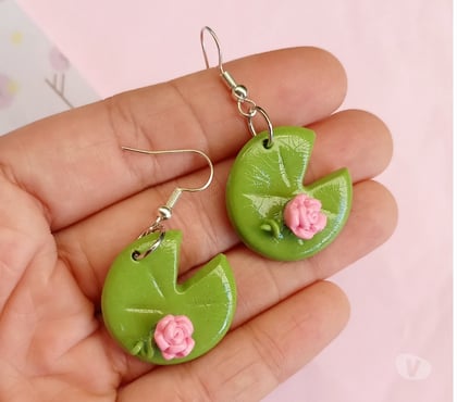 Roupas e Acessórios - Fotos para Brinco Victoria Regia 🌸🍀 Acessórios Artesanais