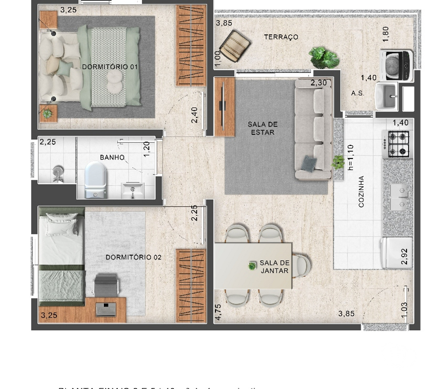 Empreendimentos imóveis Grande Sao Paulo SP Taboão da Serra - Fotos para Lançamento Aurea Sky Apto 02 Dorms varanda Shopping Taboão
