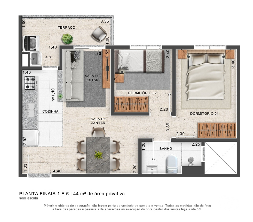 Empreendimentos imóveis Grande Sao Paulo SP Taboão da Serra - Fotos para Lançamento Aurea Sky Apto 02 Dorms varanda Shopping Taboão