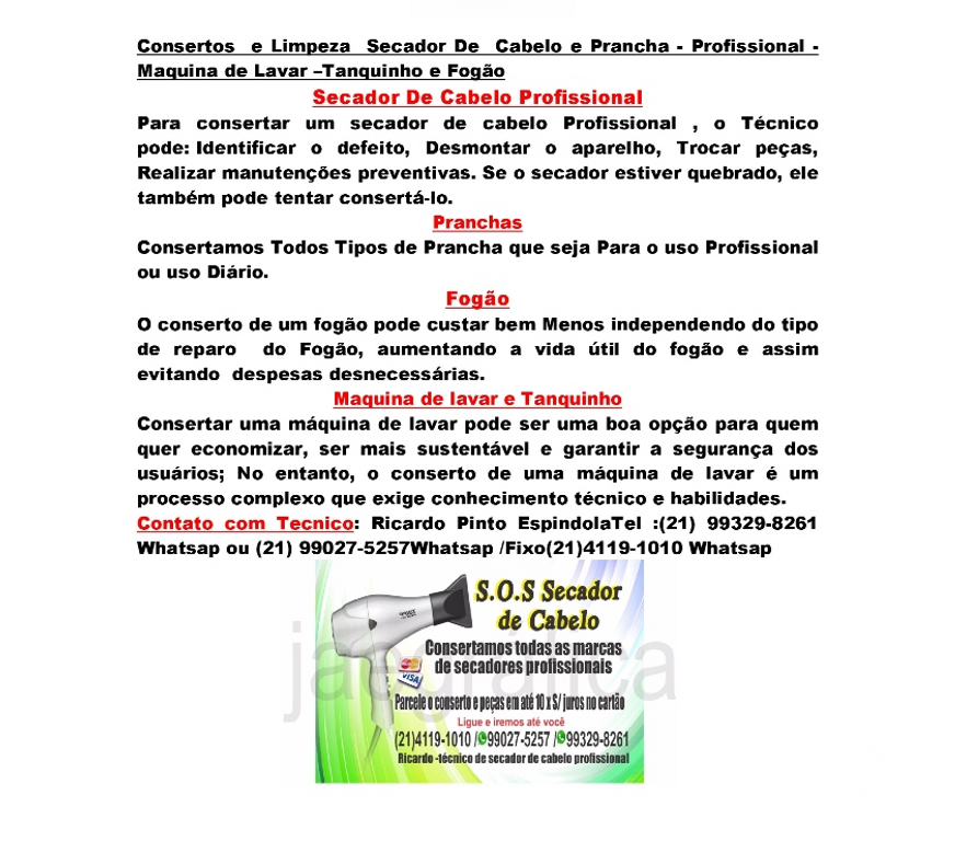 Reparo - Conserto - Reforma Rio de Janeiro RJ Outros Bairros Rio de Janeiro RJ - Fotos para Consertamos e Limpamos Fogão -Maquina de Lavar -