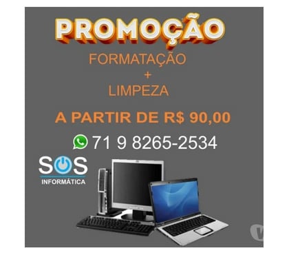 Serviços de Informática Centro de Salvador Salvador BA - Fotos para Sos informática . Formatação computador