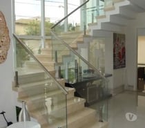 Corrimão Aço Inox com vidro
