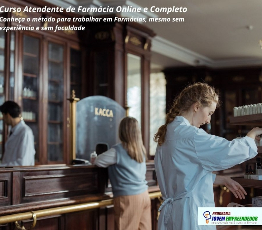Capacitação profissional Triunfo Sul RS - Fotos para Curso Atendente de Farmácia em vídeo aulas. Zero Avançado