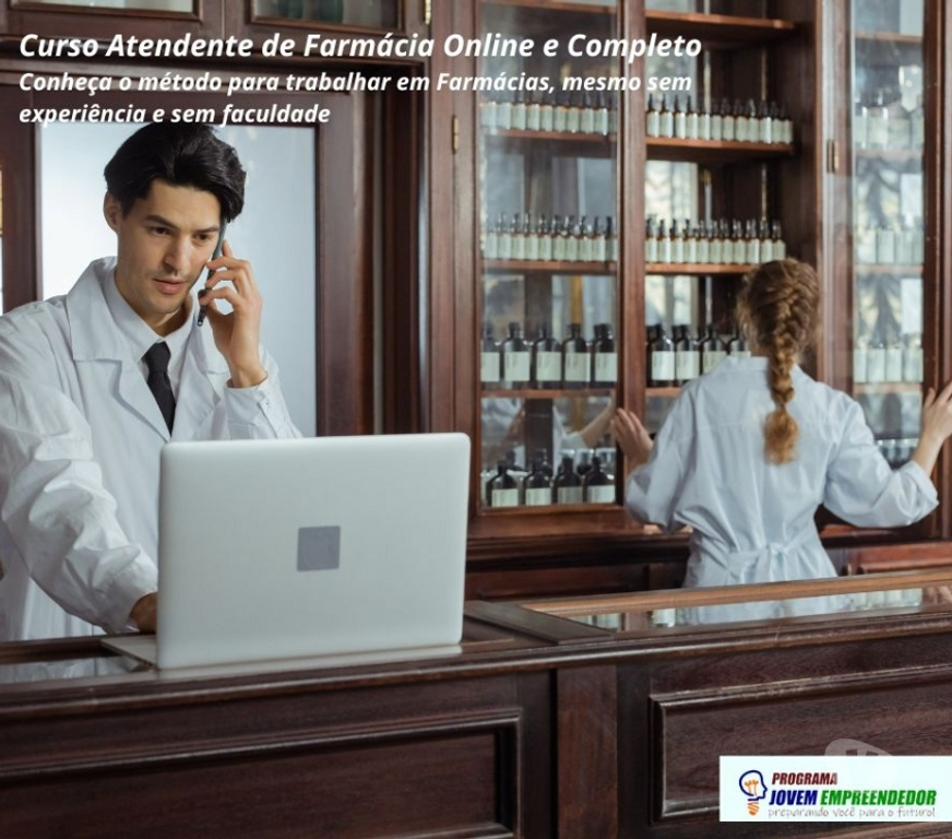 Capacitação profissional Triunfo Sul RS - Fotos para Curso Atendente de Farmácia em vídeo aulas. Zero Avançado
