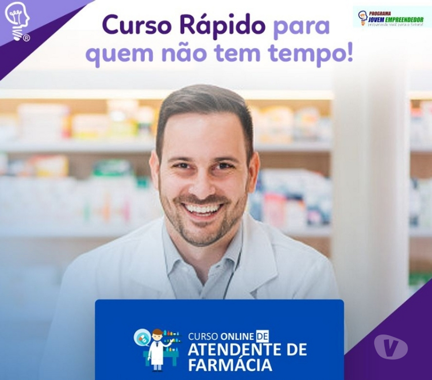 Capacitação profissional Triunfo Sul RS - Fotos para Curso Atendente de Farmácia em vídeo aulas. Zero Avançado