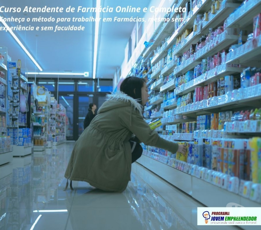 Capacitação profissional Triunfo Sul RS - Fotos para Curso Atendente de Farmácia em vídeo aulas. Zero Avançado