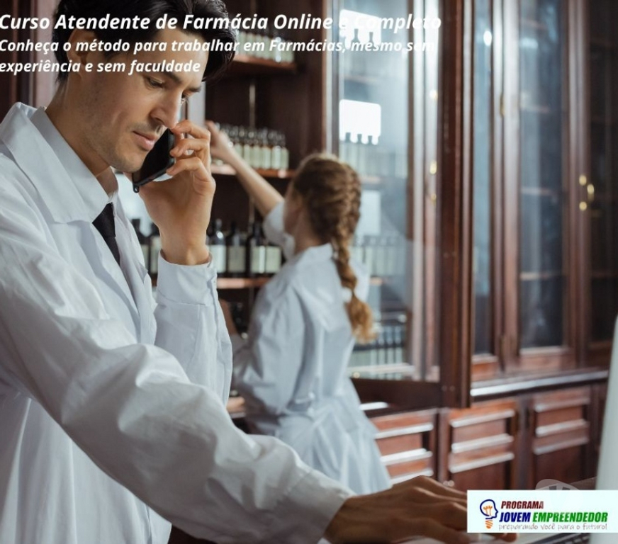 Capacitação profissional Triunfo Sul RS - Fotos para Curso Atendente de Farmácia em vídeo aulas. Zero Avançado