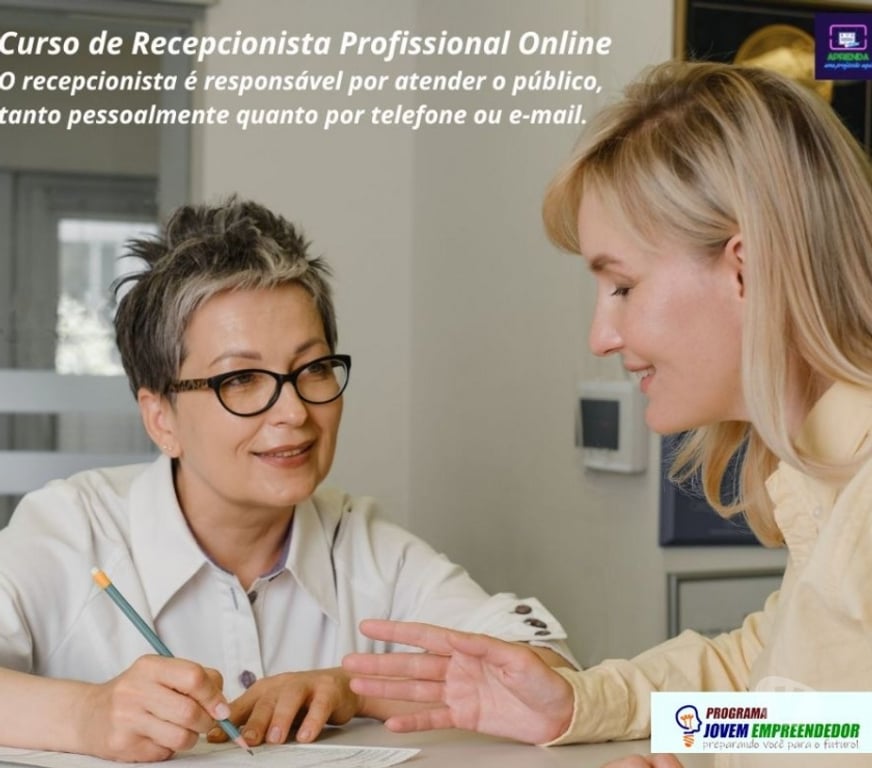 Capacitação profissional Videira SC - Fotos para Curso Recepcionista Profissional em vídeo aulas Certificado