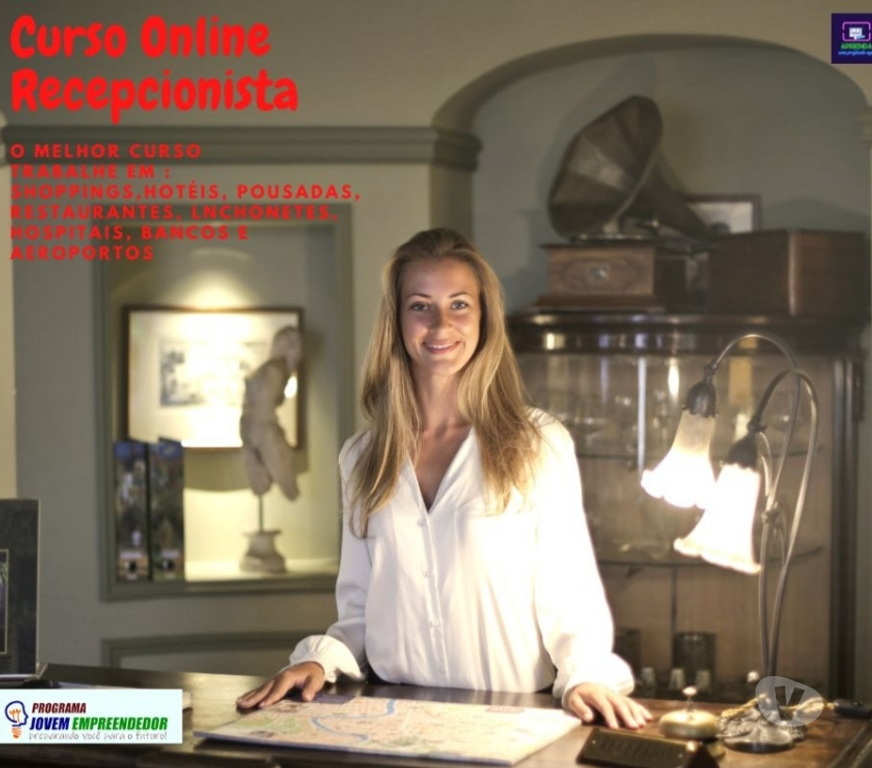 Capacitação profissional Videira SC - Fotos para Curso Recepcionista Profissional em vídeo aulas Certificado