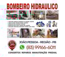 BOMBEIRO HIDRAULICO JOÃO PESSOA (83) 99166-6011