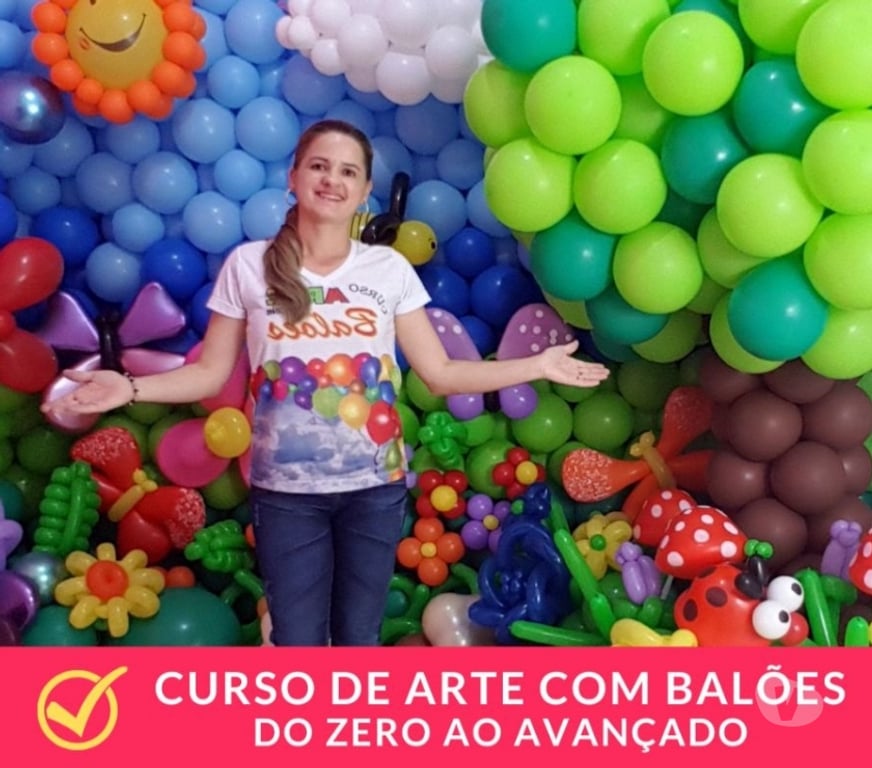 Capacitação profissional Canoas RS - Fotos para Curso Arte com Balões do zero em vídeo aulas e Certificado