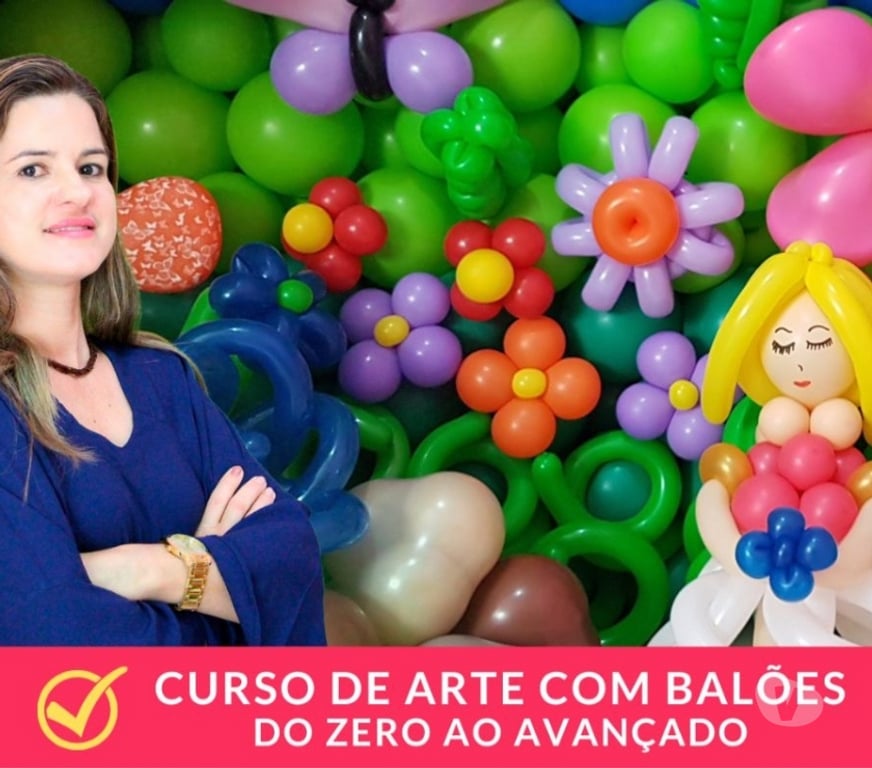 Capacitação profissional Canoas RS - Fotos para Curso Arte com Balões do zero em vídeo aulas e Certificado