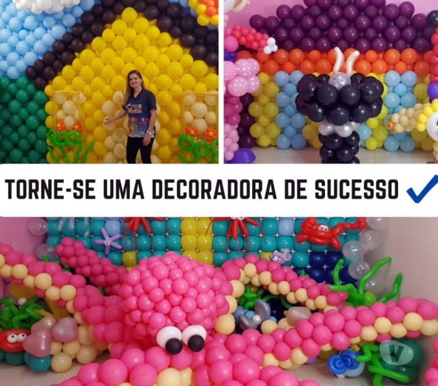 Capacitação profissional Canoas RS - Fotos para Curso Arte com Balões do zero em vídeo aulas e Certificado