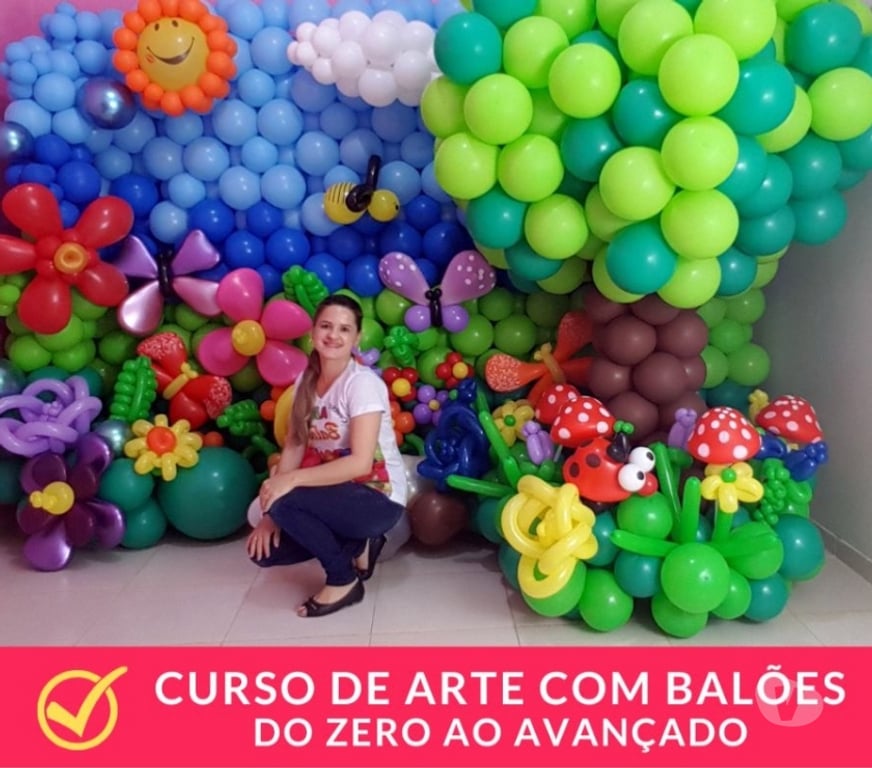 Capacitação profissional Canoas RS - Fotos para Curso Arte com Balões do zero em vídeo aulas e Certificado