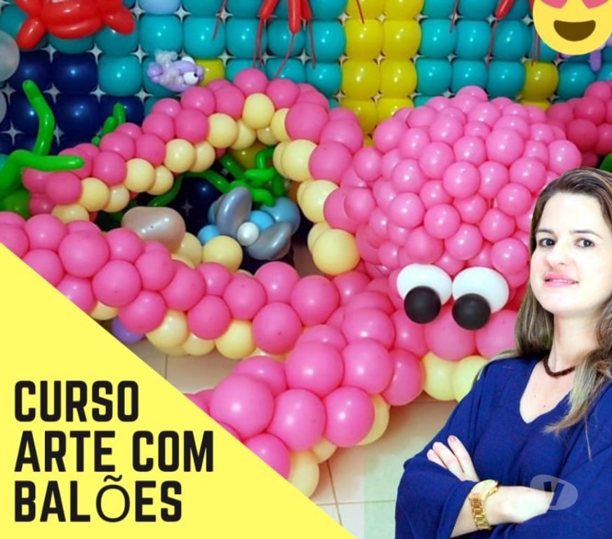 Capacitação profissional Canoas RS - Fotos para Curso Arte com Balões do zero em vídeo aulas e Certificado