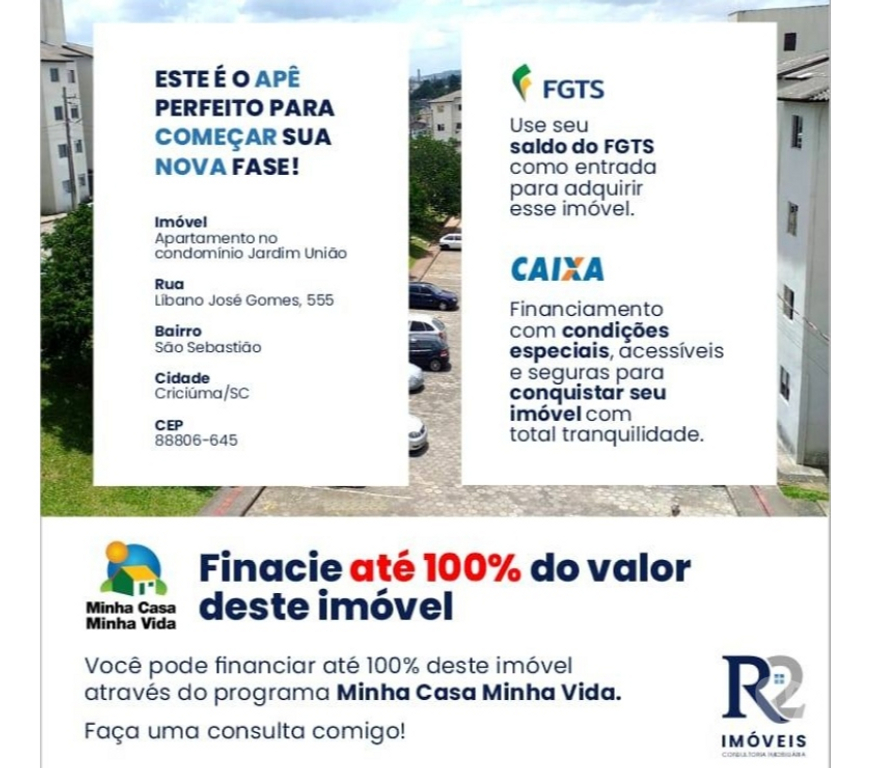 Apartamentos a venda Criciuma SC - images_alt_text Residencial Jardim União bairro São Sebastião Criciúma