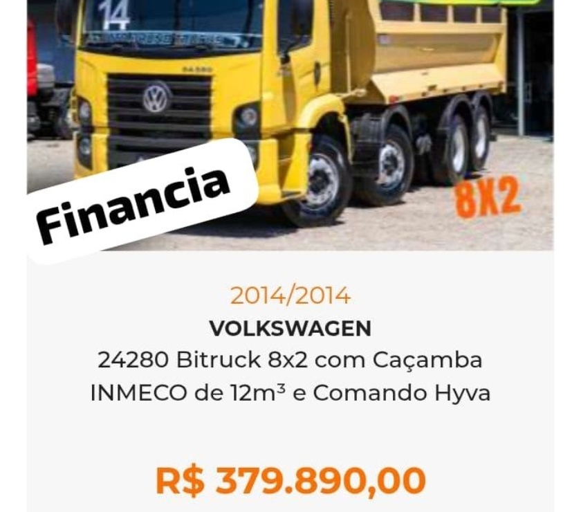 Caminhão usado - Fotos para Vw 24.280 8x2 basculante 2014