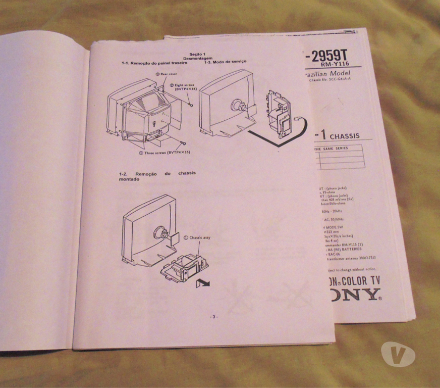 DVDs a Venda Porto Alegre RS Porto Alegre Sul - Fotos para Três manuais de serviço de TVs e monitor.Cód.320