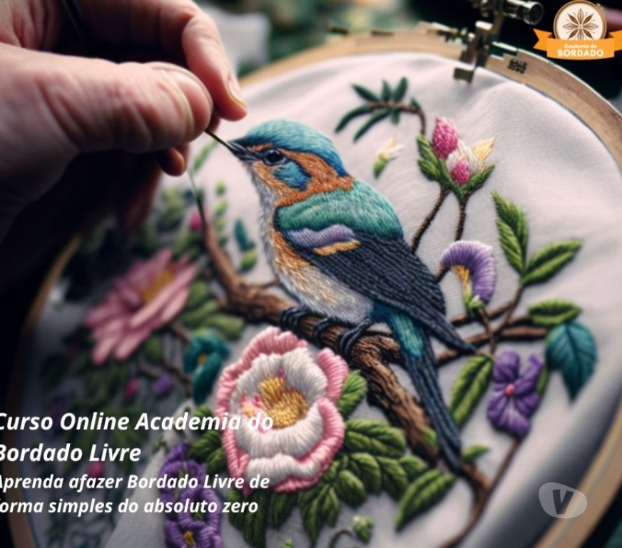 Capacitação profissional Itajai SC - Fotos para Curso Online de Bordado Livre do absoluto 0 e Certificado