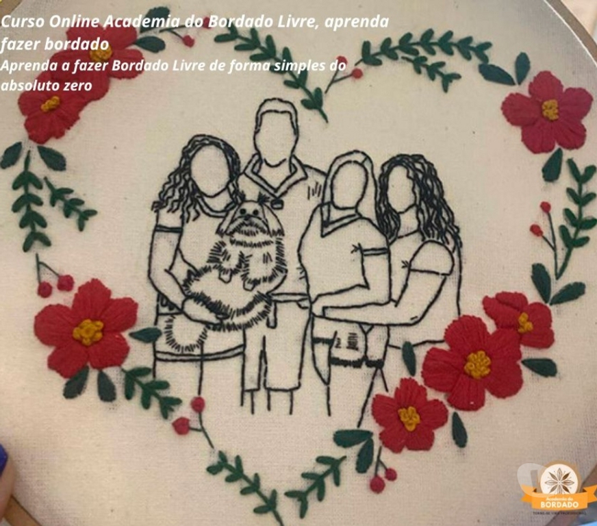 Capacitação profissional Itajai SC - Fotos para Curso Online de Bordado Livre do absoluto 0 e Certificado