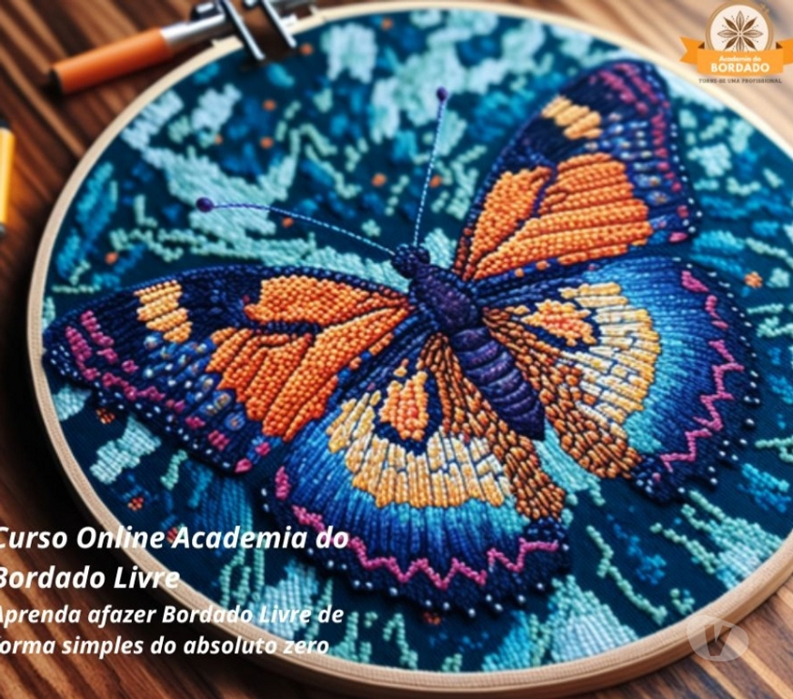 Capacitação profissional Itajai SC - Fotos para Curso Online de Bordado Livre do absoluto 0 e Certificado