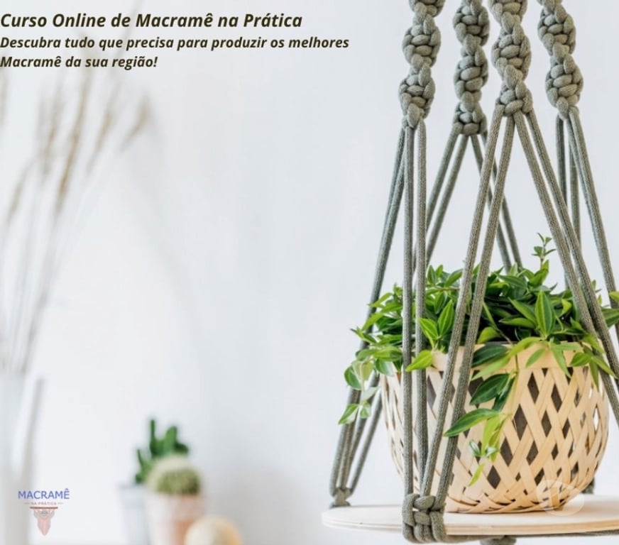 Capacitação profissional Joinville SC - images_alt_text Curso Online Macramê na Prática do zero mais Certificado
