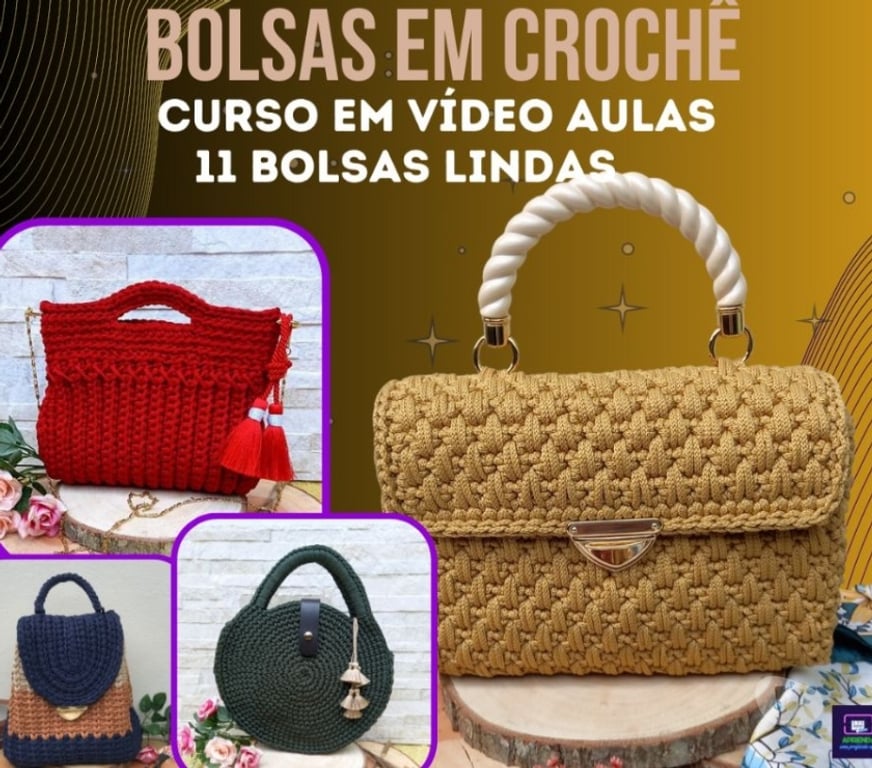 Capacitação profissional Cascavel PR - Fotos para Curso Online Bolsas de Crochê Aprenda a fazer lindas bolsas