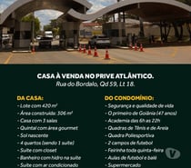 Casa no Condomínio Privê Atlântico com 4 quartos