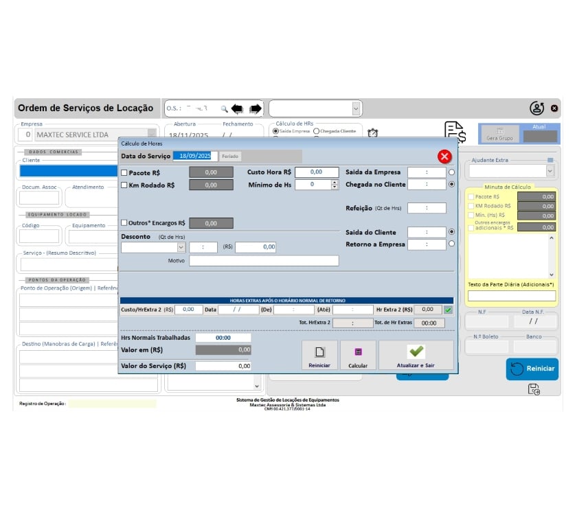 Serviços de Informática Rio de Janeiro RJ Ilha do Governador - Fotos para Software de Gestão de Locação de Munck