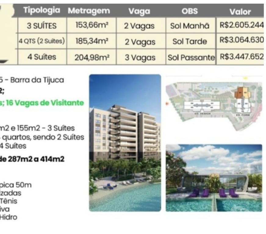 Apartamentos a venda Rio de Janeiro RJ Barra da Tijuca - Fotos para Concept - Apartamento de 03 quartos suítes com 153,66 m2