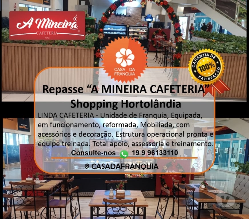 Comprar Loja Hortolandia SP - Fotos para REPASSE DE UNIDADE – A MINEIRA CAFETERIA – SHOPPING HORT