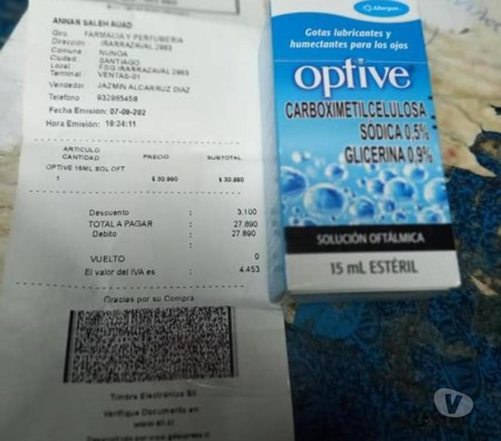 Productos Belleza-Salud Santiago Santiago - Fotos de 1 caja Optive gotas lubricantes para ojos sellado y con bole