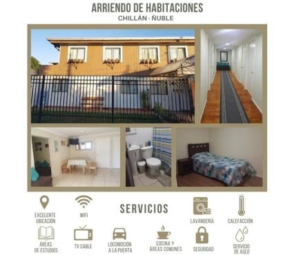 Piezas en Arriendo Chillán Ñuble - Fotos de Habitaciones individuales