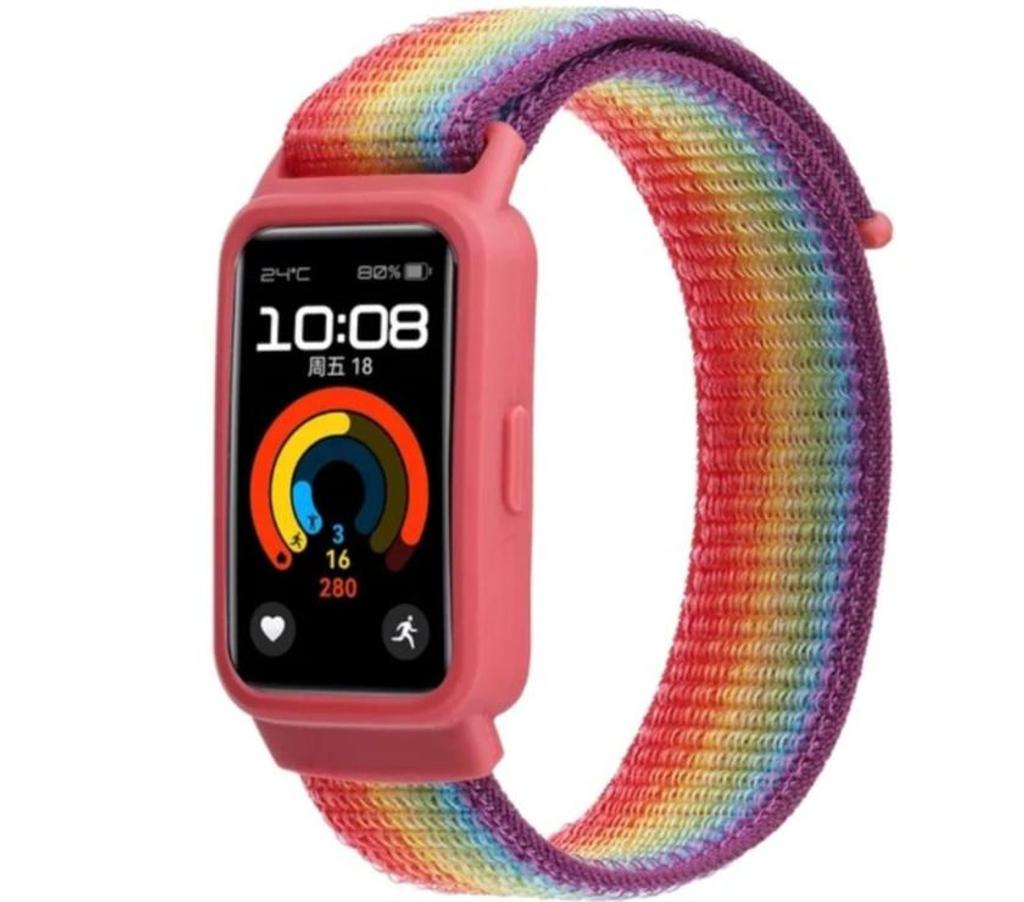 Ropa - Articulos Deportivos Santiago Ñuñoa - Fotos de Correa Pulsera Arcoíris Nylon Huawei Smartband Fit 8-9