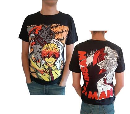 Ropa - Accesorios Ñuñoa Santiago - Fotos de Polera Negra Anime Chainsawman Denji Pochita Motosierra