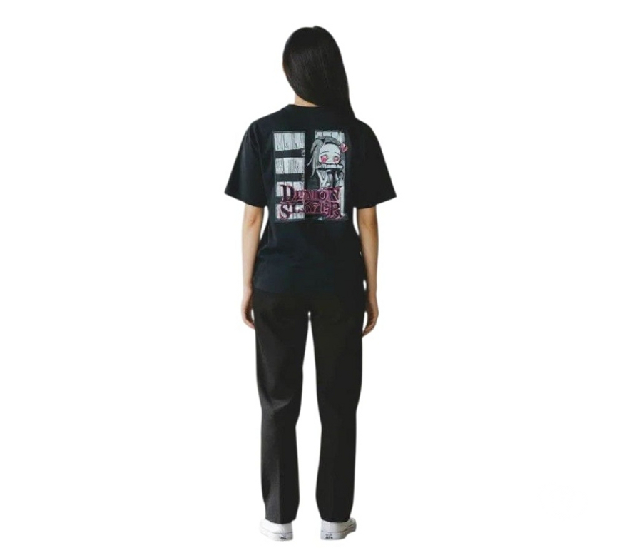 Ropa - Accesorios Santiago Ñuñoa - Fotos de Polera Negra Anime Nezuko Kimetsu No Yaiba Demonslayer