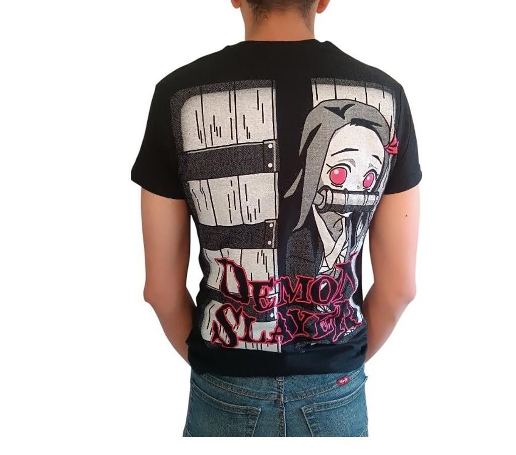 Ropa - Accesorios Santiago Ñuñoa - Fotos de Polera Negra Anime Nezuko Kimetsu No Yaiba Demonslayer