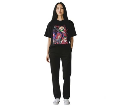 Ropa - Accesorios Ñuñoa Santiago - Fotos de Polera Negra Anime Nezuko Kimetsu No Yaiba Demonslayer